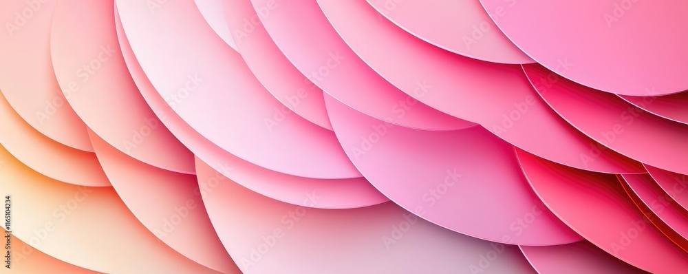Poster circles abstract background concept. colorful layered circles in shades of pink create a modern abst