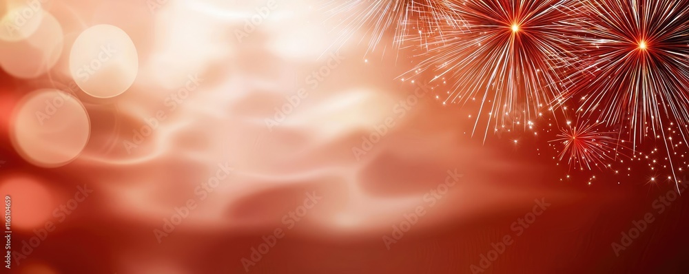 Poster fireworks abstract background idea. vibrant fireworks bursting in the night sky, creating a festive 