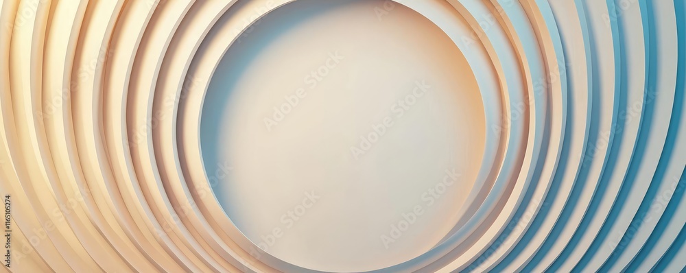 Aufkleber Circles abstract background concept. Abstract layered shapes creating a modern background with soft colors and gentle curves.