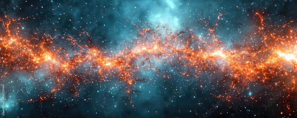 Poster cosmic abstract background idea. a stunning depiction of cosmic phenomena with vibrant colors and in
