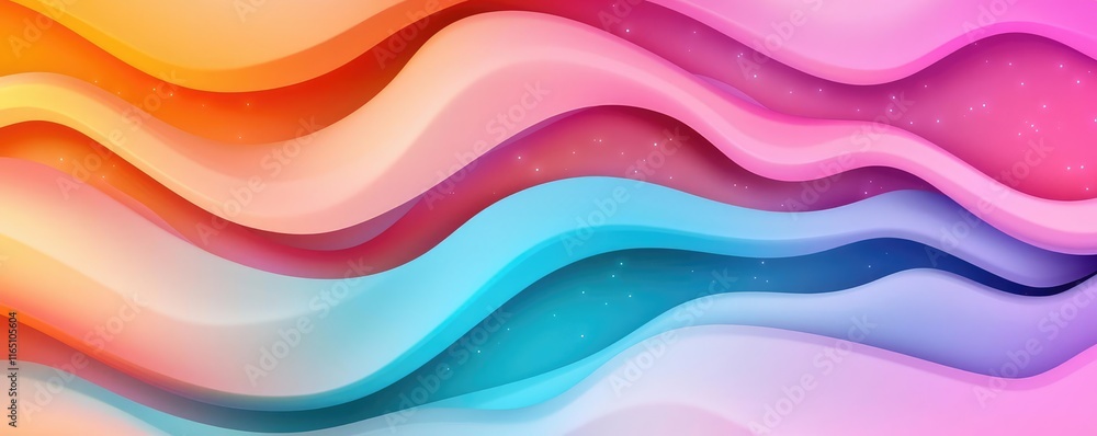 Poster Cosmic abstract background idea. Abstract colorful wave pattern design in vibrant hues for creative projects.