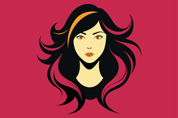 woman hair silhouettes vector illustration