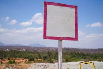 Empty Warning Sign with Red Border for Custom Use