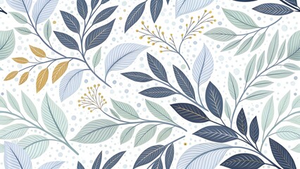 seamless floral pattern with leaves