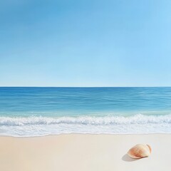 Obraz premium Seashell finding adventure tropical beach photography calm environment wide angle nature exploration