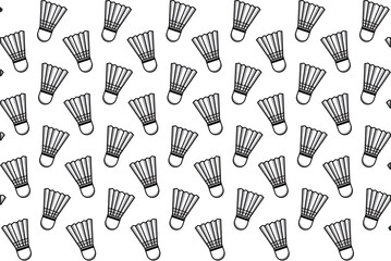 badminton shuttlecook motif and repeating pattern vectors