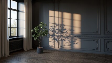 Sunlit Interior: Minimalist Elegance in a Classic Setting