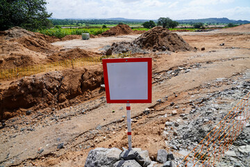 Empty Warning Sign with Red Border for Custom Use