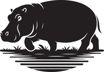 Powerful Hippo Silhouette Vector Design