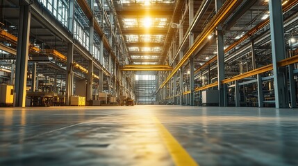 Expansive Factory Workshop with Large Industrial Space and Equipment