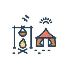 Color illustration icon for survival