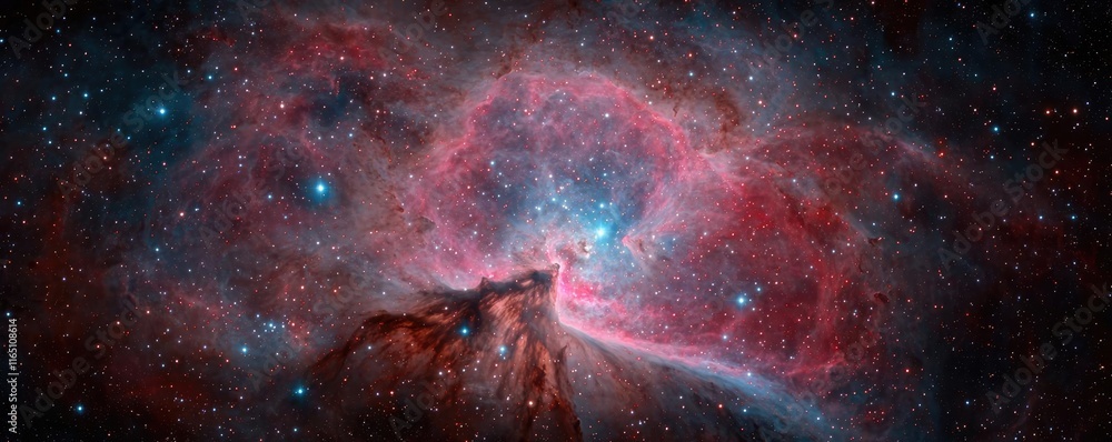 Poster cosmic abstract background idea. a stunning view of a nebula showcasing vibrant colors and cosmic be