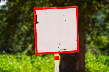 Empty Warning Sign with Red Border for Custom Use