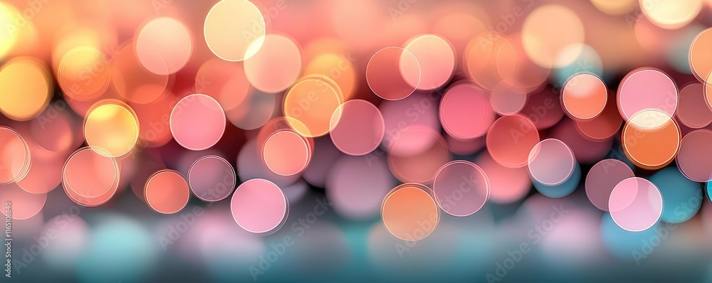 Aufkleber Circles abstract background concept. Beautiful abstract bokeh background with vibrant colorful lights creating a dreamy effect.