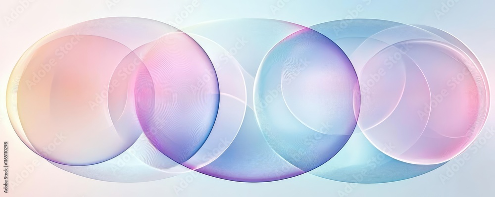 Poster Circles abstract background concept. Colorful abstract shapes blending together, creating a serene and modern visual.
