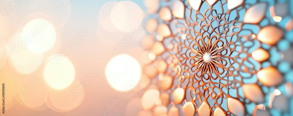 Poster Circles abstract background concept. A beautiful abstract pattern featuring intricate designs with soft bokeh lights.