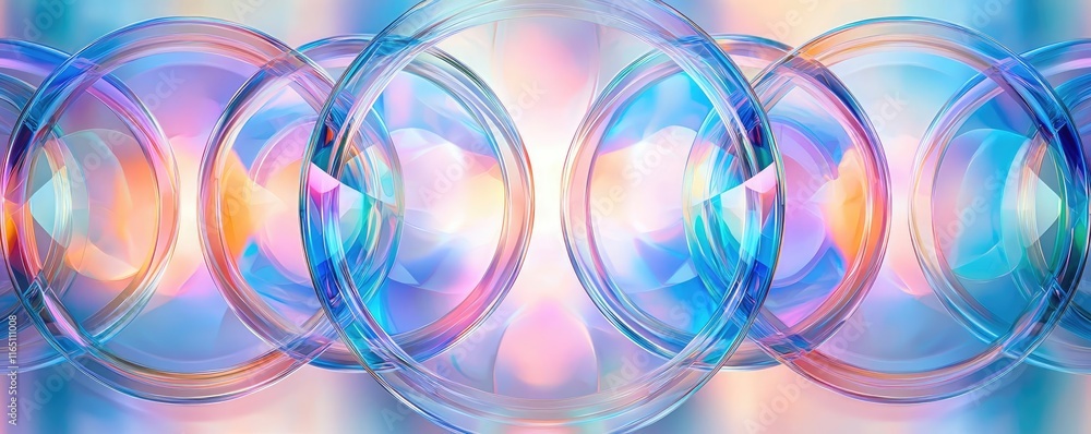 Aufkleber Circles abstract background concept. Colorful abstract design featuring translucent circles with vibrant shades and gradients.
