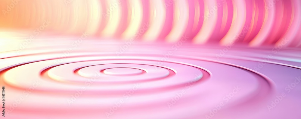 Poster Circles abstract background concept. Abstract ripples in soft pink tones create a calming visual effect and modern design.