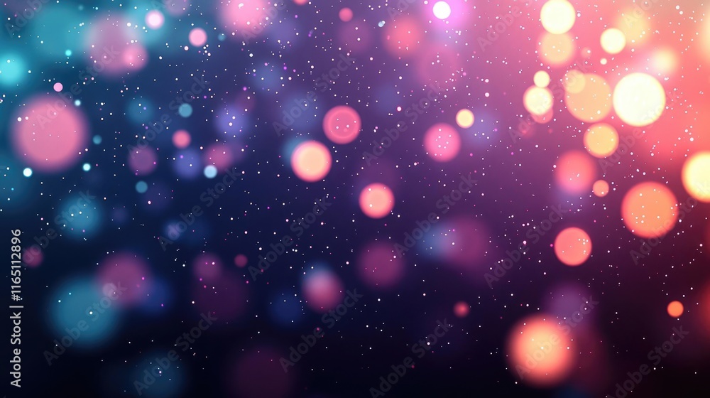 Poster Cosmic abstract background idea. A vibrant abstract background featuring colorful light bokeh effects and soft glows.