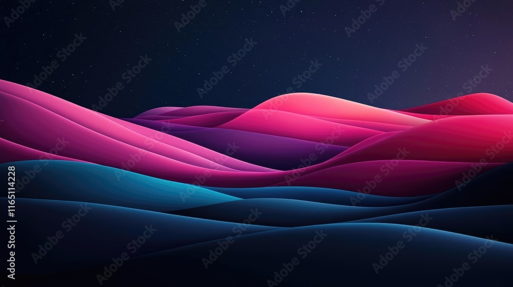 Poster cosmic abstract background idea. abstract waves of vibrant colors create a stunning visual landscape