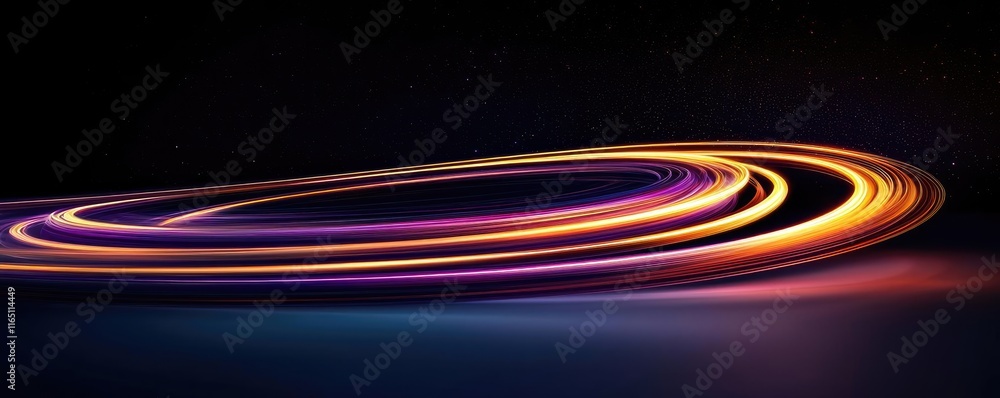 Poster cosmic abstract background idea. abstract light trails in vibrant colors swirling against a dark bac
