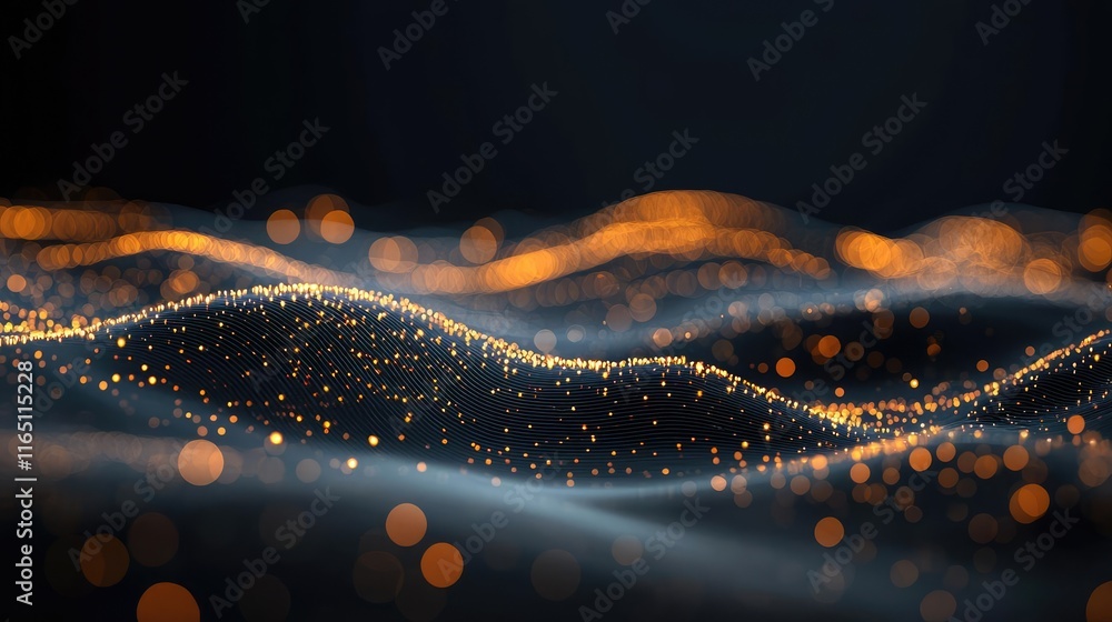 Poster Cosmic abstract background idea. Abstract waves of light and color create a mesmerizing visual experience.