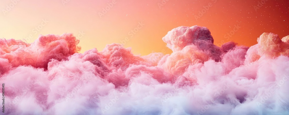 Poster cosmic abstract background idea. vibrant clouds illuminated by sunset, showcasing a beautiful gradie