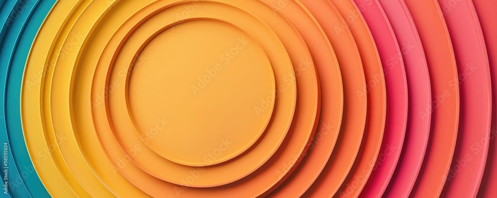 Poster circles abstract background concept. colorful circular patterns in vibrant hues of orange, pink, and