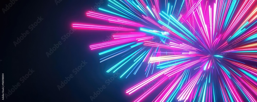 Aufkleber Fireworks abstract background idea. Bright and colorful fireworks display bursting in vibrant patterns against a dark background.