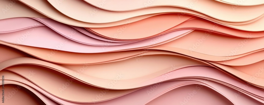 Aufkleber Circles abstract background concept. Abstract layered design with soft pink hues creating a smooth wave effect.