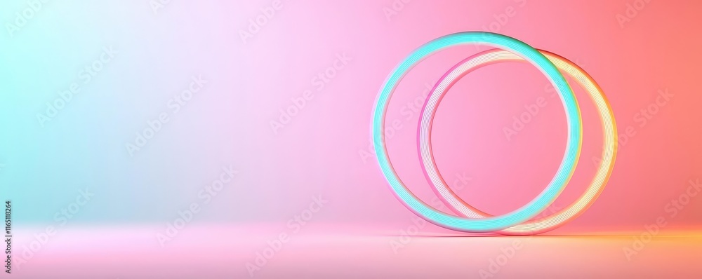 Poster Circles abstract background concept. Abstract rings with vibrant colors on a smooth background create a modern visual impact.