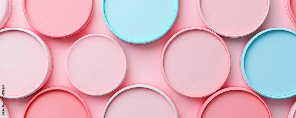 Poster Circles abstract background concept. Colorful circular shapes arranged in a creative pattern, ideal for design projects.