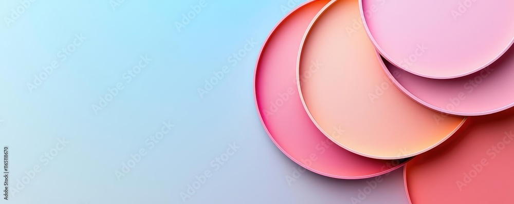 Aufkleber Circles abstract background concept. An abstract composition featuring layered circular shapes in warm colors.