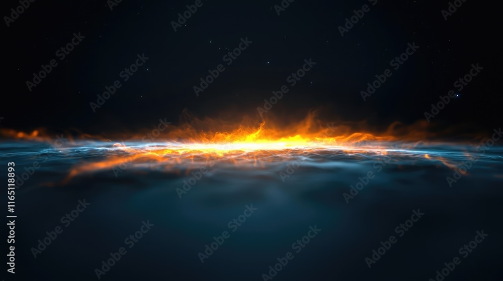 Poster cosmic abstract background idea. a stunning abstract image of fiery light against a dark background,