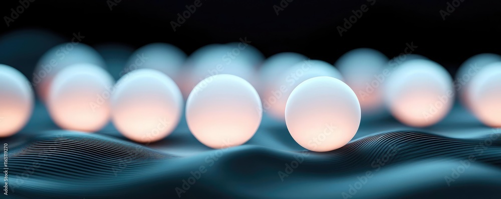 Poster circles abstract background concept. abstract design featuring glowing spheres over a smooth surface