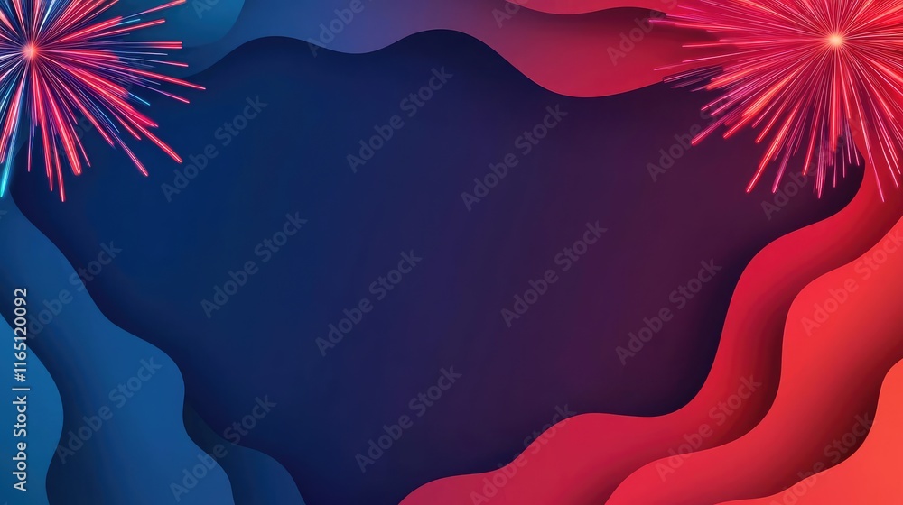 Poster fireworks abstract background idea. colorful abstract background with fireworks for festive designs 