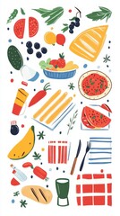 A Vibrant Picnic Spread: A Feast for the Eyes and the Tummy
