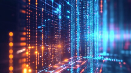 Fototapeta premium Glowing Abstract Technology Background with Circuit Patterns