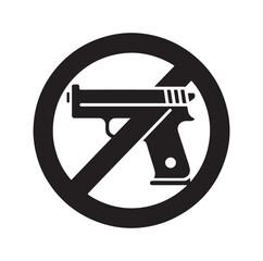 No Gun sign silhouette vector illustration