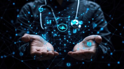 Doctor Presenting Futuristic Healthcare Tech