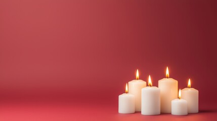 Warm Glow of Candles on a Simple Background