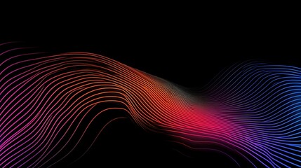 Abstract Colorful Wave Lines Digital Art