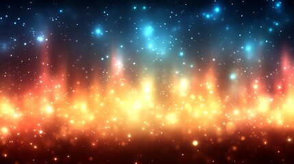 Abstract fiery and celestial background with glowing particles