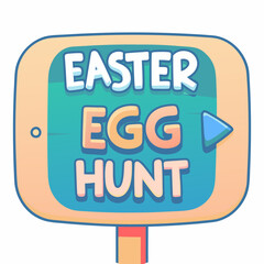 Fototapeta premium Easter egg hunt celebration community park graphic illustration joyful atmosphere playful perspective