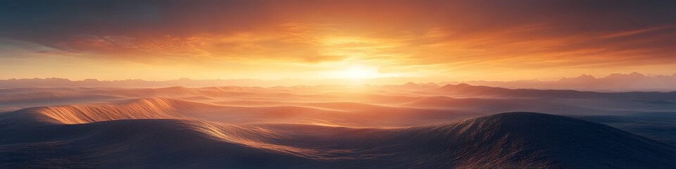 Obraz premium Panoramic view of The Wave glowing under fiery sunset hues, with intricate textures casting long shadows across the desert floor, in 4K resolution