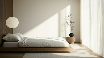 Sleek Bedroom with Platform Bed and Neutral Palette