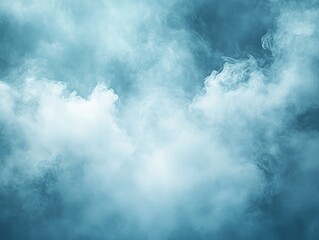 Obraz premium Abstract teal and white smoke clouds, swirling texture background.