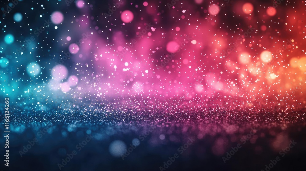 Poster Fireworks abstract background idea. Vibrant bokeh lights create a dreamy and colorful abstract background.