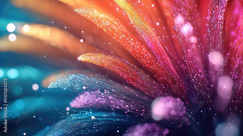 Poster Fireworks abstract background idea. Vibrant abstract patterns in colorful shades create an energetic visual experience.