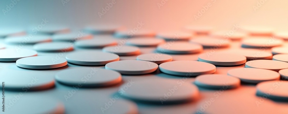 Aufkleber Circles abstract background concept. Abstract composition of smooth circular shapes in soft lighting and gradient tones.